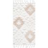 SAFAVIEH Area Rug 8×10 – Moroccan Tassel Shag Collection – Large – Ivory & Brown, Non-Shedding & Easy to Clean, Plush High-Low Texture, Ideal for Living Room, Bedroom, Dining Space (MTS688A)(Ivory/Beige)