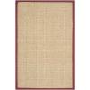 SAFAVIEH Area Rug 8×10 – Natural Fiber Collection – Large – Natural & Beige, Seagrass, Basketweave Pattern (NF114A)(Natural/Red)