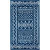 SAFAVIEH Area Rug 8×10 – Tulum Collection – Large – Ivory & Black, Moroccan Boho Distressed Design, Non-Shedding & Easy to Clean, Ideal for Living Room, Bedroom, Dining Space (TUL268D)(Navy/Ivory)