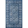 SAFAVIEH Area Rug 8×10 – Tulum Collection – Large – Ivory & Grey, Moroccan Boho Distressed Design, Non-Shedding & Easy to Clean, Ideal for Living Room, Bedroom, Dining Space (TUL264A)(Navy/Ivory)