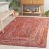SAFAVIEH Braided Collection Accent Rug – 3′ x 5′, Red & Multi, Handmade Woven Cotton, Boho Reversible Style, Ideal for Living Room, Bedroom (BRD210A)(Orange/Rust)