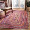 SAFAVIEH Braided Collection Accent Rug – 3′ x 5′, Red & Multi, Handmade Woven Cotton, Boho Reversible Style, Ideal for Living Room, Bedroom (BRD210A)(Red/Multi)