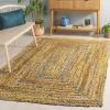 SAFAVIEH Braided Collection Accent Rug – 3′ x 5′, Red & Multi, Handmade Woven Cotton, Boho Reversible Style, Ideal for Living Room, Bedroom (BRD210A)(Yellow/Brown)