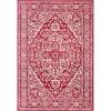 SAFAVIEH Brentwood Collection Area Rug – 8′ x 10′, Navy & Light Grey, Medallion Distressed Design, Non-Shedding & Easy Care, Ideal for High Traffic Areas in Living Room, Bedroom (BNT832M)(Red/Ivory)