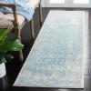 SAFAVIEH Evoke Collection Area Rug – 5’1″ x 7’6″, Blue & Ivory, Distressed Design, Non-Shedding & Easy to Clean, Ideal for Living Room, Bedroom, Dining Space (EVK256C)(Ivory/Aqua)