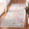 SAFAVIEH Evoke Collection Area Rug – 5’1″ x 7’6″, Blue & Ivory, Distressed Design, Non-Shedding & Easy to Clean, Ideal for Living Room, Bedroom, Dining Space (EVK256C)(Ivory/Fuchsia)