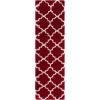 SAFAVIEH Hudson Shag Collection Area Rug – 5’3″ x 7’6″, Grey & Ivory, Moroccan Trellis Design, Non-Shedding & Easy Care, 2-inch Thick Ideal for High Traffic Areas in Living Room, Bedroom (SGH282B)(Red/Ivory)