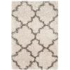 SAFAVIEH Hudson Shag Collection Area Rug – 5’3″ x 7’6″, Grey & Ivory, Moroccan Trellis Design, Non-Shedding & Easy Care, 2-inch Thick Ideal for High Traffic Areas in Living Room, Bedroom (SGH282B)(Ivory/Grey)