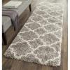 SAFAVIEH Hudson Shag Collection Area Rug – 5’3″ x 7’6″, Grey & Ivory, Moroccan Trellis Design, Non-Shedding & Easy Care, 2-inch Thick Ideal for High Traffic Areas in Living Room, Bedroom (SGH282B)(Grey/Ivory)