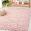 SAFAVIEH Hudson Shag Collection Area Rug – 5’3″ x 7’6″, Grey & Ivory, Moroccan Trellis Design, Non-Shedding & Easy Care, 2-inch Thick Ideal for High Traffic Areas in Living Room, Bedroom (SGH282B)(Pink/Ivory)