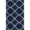 SAFAVIEH Hudson Shag Collection Area Rug – 5’3″ x 7’6″, Grey & Ivory, Moroccan Trellis Design, Non-Shedding & Easy Care, 2-inch Thick Ideal for High Traffic Areas in Living Room, Bedroom (SGH282B)(Navy/Ivory)