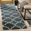 SAFAVIEH Hudson Shag Collection Area Rug – 5’3″ x 7’6″, Grey & Ivory, Moroccan Trellis Design, Non-Shedding & Easy Care, 2-inch Thick Ideal for High Traffic Areas in Living Room, Bedroom (SGH282B)(Slate Blue/Ivory)