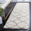 SAFAVIEH Hudson Shag Collection Area Rug – 5’3″ x 7’6″, Grey & Ivory, Moroccan Trellis Design, Non-Shedding & Easy Care, 2-inch Thick Ideal for High Traffic Areas in Living Room, Bedroom (SGH282B)(Ivory/Beige)