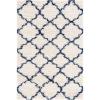 SAFAVIEH Hudson Shag Collection Area Rug – 5’3″ x 7’6″, Grey & Ivory, Moroccan Trellis Design, Non-Shedding & Easy Care, 2-inch Thick Ideal for High Traffic Areas in Living Room, Bedroom (SGH282B)(Ivory/Navy)