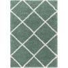 SAFAVIEH Hudson Shag Collection Area Rug – 5’3″ x 7’6″, Ivory & Grey, Modern Trellis Design, Non-Shedding & Easy Care, 2-inch Thick Ideal for High Traffic Areas in Living Room, Bedroom (SGH281A)(Green/Ivory)