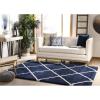 SAFAVIEH Hudson Shag Collection Area Rug – 5’3″ x 7’6″, Ivory & Grey, Modern Trellis Design, Non-Shedding & Easy Care, 2-inch Thick Ideal for High Traffic Areas in Living Room, Bedroom (SGH281A)(Navy/Ivory)