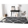 SAFAVIEH Hudson Shag Collection Area Rug – 5’3″ x 7’6″, Ivory & Grey, Modern Trellis Design, Non-Shedding & Easy Care, 2-inch Thick Ideal for High Traffic Areas in Living Room, Bedroom (SGH281A)(Dark Grey/Ivory)