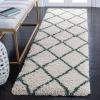 SAFAVIEH Hudson Shag Collection Area Rug – 5’3″ x 7’6″, Ivory & Grey, Modern Trellis Design, Non-Shedding & Easy Care, 2-inch Thick Ideal for High Traffic Areas in Living Room, Bedroom (SGH281A)(Ivory/Green)