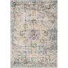 SAFAVIEH Madison Collection Area Rug – 6’7″ Square, Cream & Blue, Boho Chic Distressed Medallion Design, Non-Shedding & Easy to Clean, Ideal for Living Room, Bedroom, Dining Space (MAD473B)(Grey/Gold)