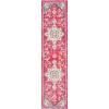 SAFAVIEH Madison Collection Area Rug – 6’7″ Square, Cream & Blue, Boho Chic Distressed Medallion Design, Non-Shedding & Easy to Clean, Ideal for Living Room, Bedroom, Dining Space (MAD473B)(Fuchsia/Blue)