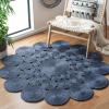 SAFAVIEH Natural Fiber Collection Area Rug – 3′ Round, Natural, Handmade Boho Charm Farmhouse Jute, Ideal for High Traffic Areas in Living Room, Bedroom (NF363A)(Navy)