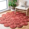 SAFAVIEH Natural Fiber Collection Area Rug – 3′ Round, Natural, Handmade Boho Charm Farmhouse Jute, Ideal for High Traffic Areas in Living Room, Bedroom (NF363A)(Rust)