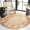 SAFAVIEH Natural Fiber Collection Area Rug – 5′ Round, Natural, Handmade Boho Country Charm Jute, Ideal for High Traffic Areas in Living Room, Bedroom (NFB309A)(Natural)