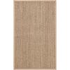 Safavieh Area Rug 6′ Round – Natural Fiber Collection – Natural & Black, Seagrass, Herringbone Pattern with Border (NF115C)(Natural/Beige)