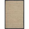 Safavieh Area Rug 6′ Round – Natural Fiber Collection – Natural & Black, Seagrass, Herringbone Pattern with Border (NF115C)(Natural/Black)