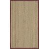 Safavieh Area Rug 6′ Round – Natural Fiber Collection – Natural & Black, Seagrass, Herringbone Pattern with Border (NF115C)(Natural/Burgundy Red)