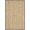 Safavieh Area Rug 6′ Round – Natural Fiber Collection – Natural & Black, Seagrass, Herringbone Pattern with Border (NF115C)(Natural/Grey)