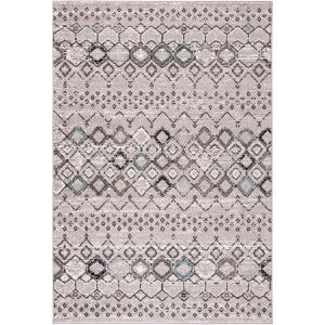 SAFAVIEH Amsterdam Collection Area Rug – 8′ x 10′, Ivory & Multi, Moroccan Boho Design, Non-Shedding & Easy Care, Ideal for High Traffic Areas in Living Room, Bedroom (AMS108K)(Light Grey/Brown)