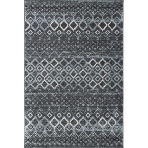 SAFAVIEH Amsterdam Collection Area Rug – 8′ x 10′, Ivory & Multi, Moroccan Boho Design, Non-Shedding & Easy Care, Ideal for High Traffic Areas in Living Room, Bedroom (AMS108K)(Dark Grey/Light Grey)