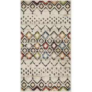 SAFAVIEH Amsterdam Collection Area Rug – 8′ x 10′, Ivory & Multi, Moroccan Boho Design, Non-Shedding & Easy Care, Ideal for High Traffic Areas in Living Room, Bedroom (AMS108K)(Ivory/Multi)