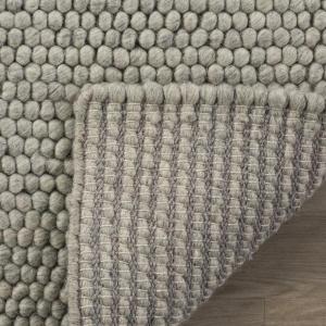 SAFAVIEH Area Rug 5×8 – Natura Collection – Ivory, Handmade Wool Blend, Textured Design, Ideal for Living Room, Bedroom, Dining Space (NAT620A)(Silver)
