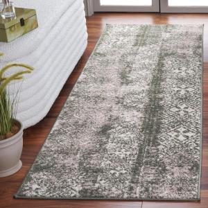 SAFAVIEH Area Rug 8×10 – Adirondack Collection – Large – Black & Silver, Moroccan Boho Design, Non-Shedding & Easy Cleaning, Ideal for Living Room, Bedroom, Office, Dining Space (ADR111C)(Dark Green/Ivory)