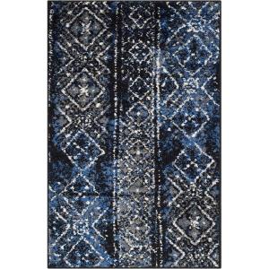 SAFAVIEH Area Rug 8×10 – Adirondack Collection – Large – Black & Silver, Moroccan Boho Design, Non-Shedding & Easy Cleaning, Ideal for Living Room, Bedroom, Office, Dining Space (ADR111C)(Blue/Black)