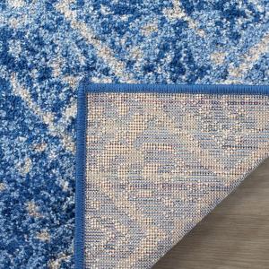 SAFAVIEH Area Rug 8×10 – Adirondack Collection – Large – Black & Silver, Moroccan Boho Design, Non-Shedding & Easy Cleaning, Ideal for Living Room, Bedroom, Office, Dining Space (ADR111C)(Silver/Blue)