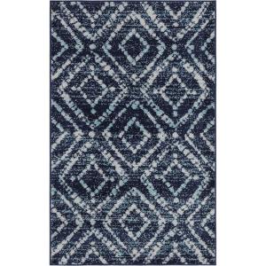 SAFAVIEH Area Rug 8×10 – Adirondack Collection – Large – Ivory & Light Blue, Geometric Trellis Pattern, Non-Shedding & Easy Cleaning, Ideal for Living Room, Bedroom, Office, Dining Space (ADR131T)(Navy/Ivory)
