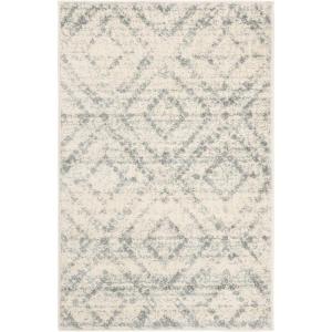 SAFAVIEH Area Rug 8×10 – Adirondack Collection – Large – Ivory & Light Blue, Geometric Trellis Pattern, Non-Shedding & Easy Cleaning, Ideal for Living Room, Bedroom, Office, Dining Space (ADR131T)(Ivory/Light Blue)