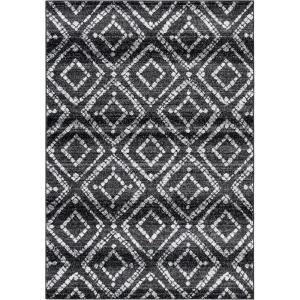 SAFAVIEH Area Rug 8×10 – Adirondack Collection – Large – Ivory & Light Blue, Geometric Trellis Pattern, Non-Shedding & Easy Cleaning, Ideal for Living Room, Bedroom, Office, Dining Space (ADR131T)(Black/Ivory)