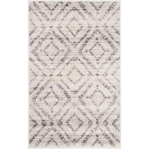 SAFAVIEH Area Rug 8×10 – Adirondack Collection – Large – Ivory & Light Blue, Geometric Trellis Pattern, Non-Shedding & Easy Cleaning, Ideal for Living Room, Bedroom, Office, Dining Space (ADR131T)(Light Grey/Grey)