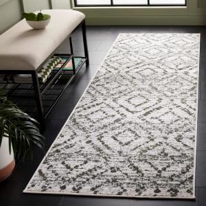 SAFAVIEH Area Rug 8×10 – Adirondack Collection – Large – Ivory & Light Blue, Geometric Trellis Pattern, Non-Shedding & Easy Cleaning, Ideal for Living Room, Bedroom, Office, Dining Space (ADR131T)(Ivory/Dark Green)
