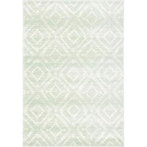 SAFAVIEH Area Rug 8×10 – Adirondack Collection – Large – Ivory & Light Blue, Geometric Trellis Pattern, Non-Shedding & Easy Cleaning, Ideal for Living Room, Bedroom, Office, Dining Space (ADR131T)(Green/Ivory)