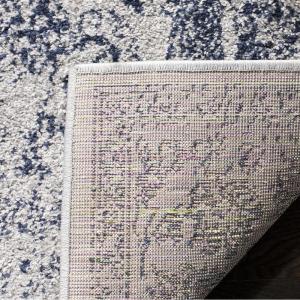SAFAVIEH Area Rug 8×10 – Adirondack Collection – Large – Ivory & Silver, Distressed Vintage Floral Design, Non-Shedding & Easy to Clean, Ideal for Living Room, Bedroom, Dining Space (ADR109C)(Grey/Navy)