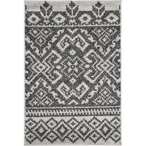 SAFAVIEH Area Rug 8×10 – Adirondack Collection – Large – Ivory & Silver, Rustic Boho Design, Non-Shedding & Easy Cleaning, Ideal for Living Room, Bedroom, Office, Dining Space (ADR107B)(Silver/Black)