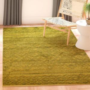 SAFAVIEH Area Rug 8×10 – Adirondack Collection – Large – Ivory & Silver, Rustic Boho Design, Non-Shedding & Easy Cleaning, Ideal for Living Room, Bedroom, Office, Dining Space (ADR107B)(Green/Dark Green)