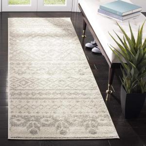 SAFAVIEH Area Rug 8×10 – Adirondack Collection – Large – Ivory & Silver, Rustic Boho Design, Non-Shedding & Easy Cleaning, Ideal for Living Room, Bedroom, Office, Dining Space (ADR107B)(Ivory/Silver)