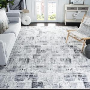 SAFAVIEH Area Rug 8×10 – Amelia Collection – Large – Blue & Grey, Modern Design, Non-Shedding & Easy Cleaning, Ideal for Living Room, Bedroom, Office, Dining Space (ALA786M)(Grey/Charcoal)