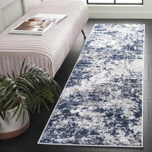 SAFAVIEH Area Rug 8×10 – Amelia Collection – Large – Grey & Ivory, Modern Design, Non-Shedding & Easy Cleaning, Ideal for Living Room, Bedroom, Office, Dining Space (ALA705G)(Ivory/Navy)
